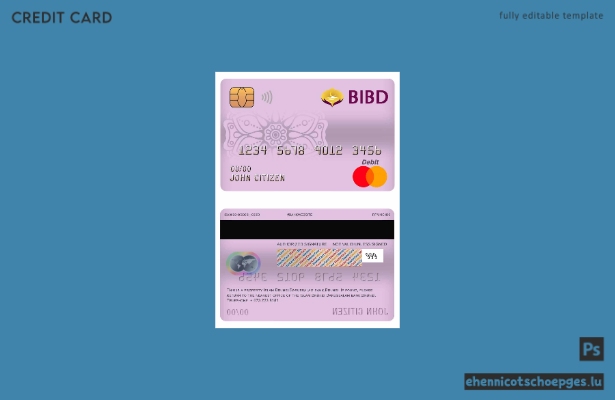 Brunei Bank Islam Brunei Darussalam Bank Mastercard Debitkarte Beispielvorschau
